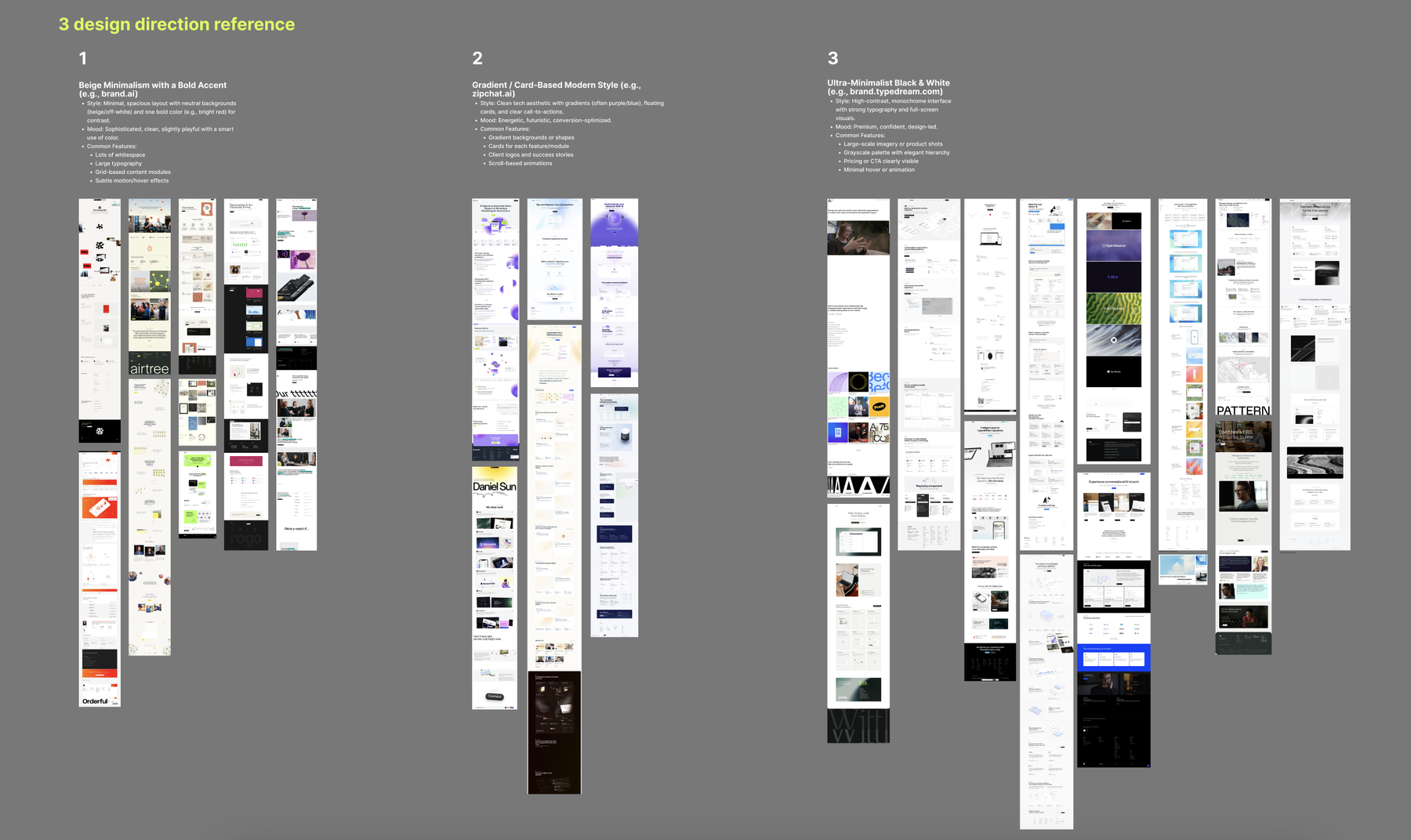 Design direction reference