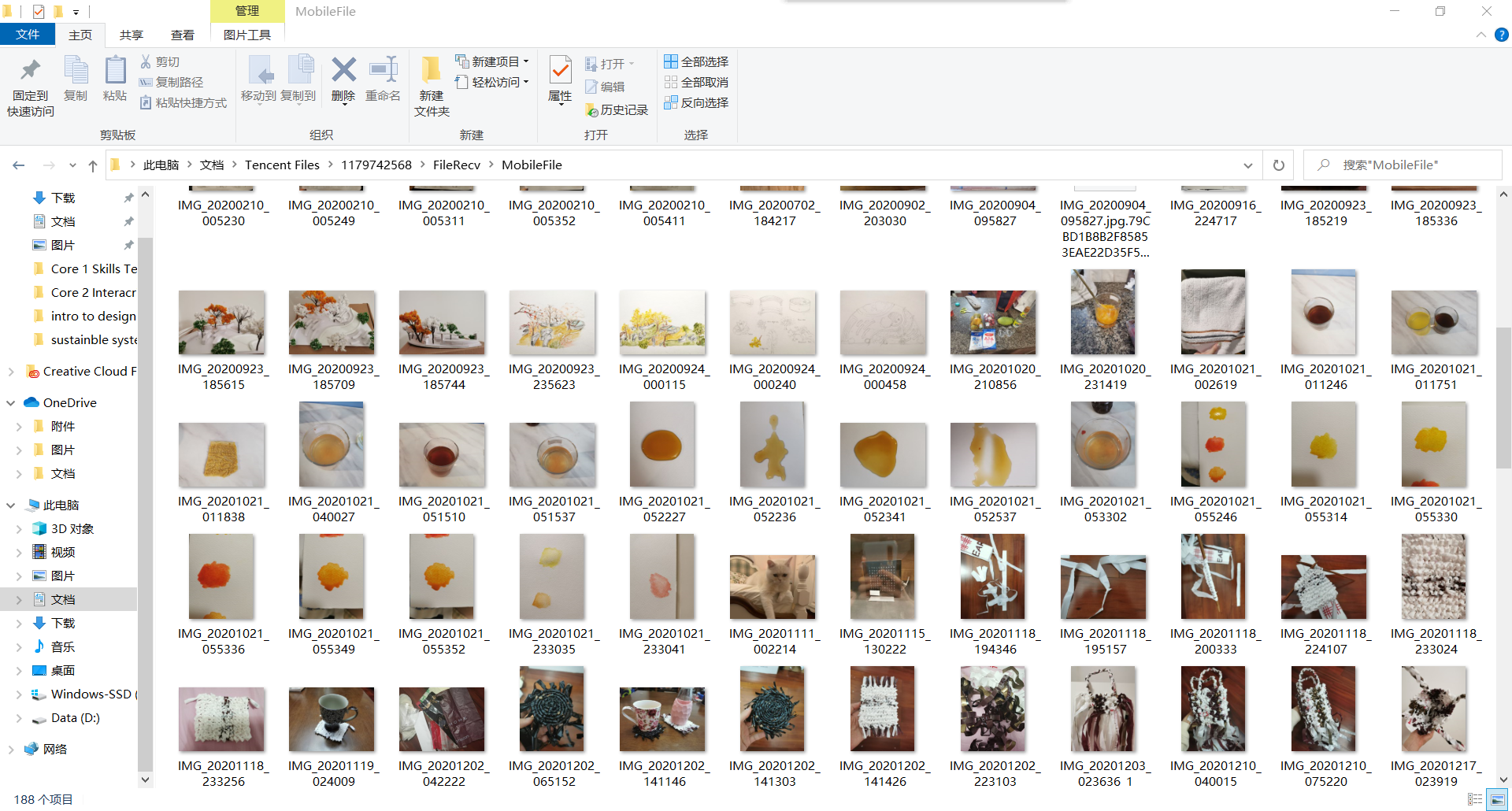 screenshot of my digital archive