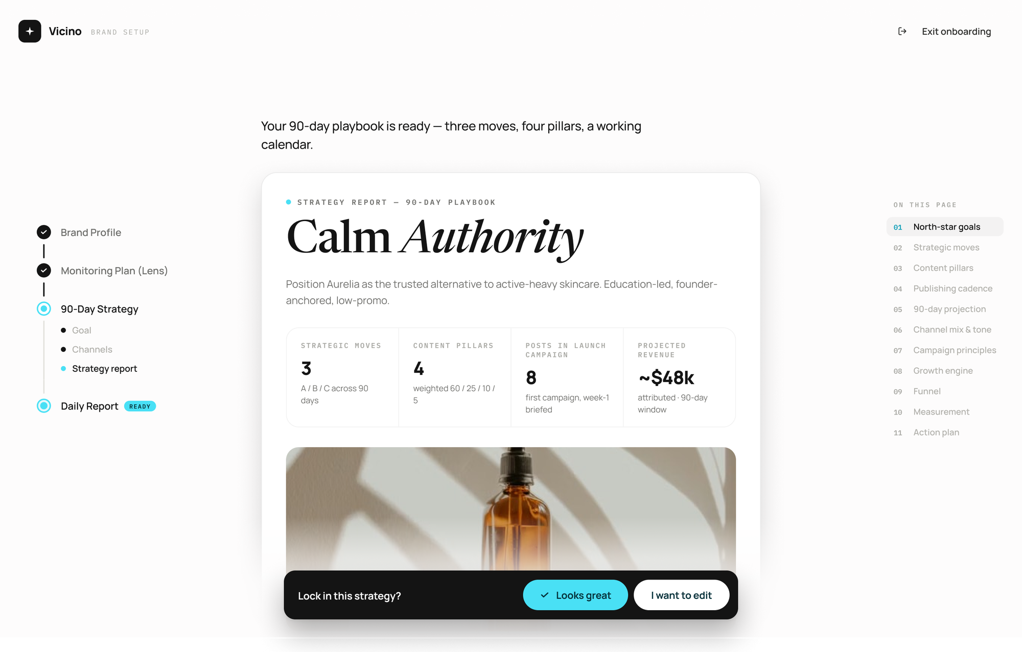 Pulse onboarding brand setup mockup
